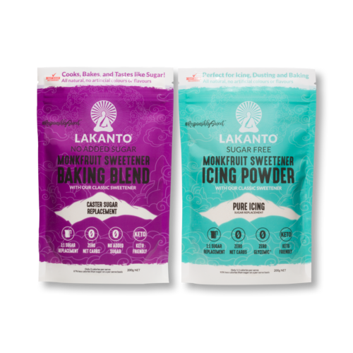 Lakanto Monkfruit Sweetener Baking Blend and Pure Icing Powder Bundles