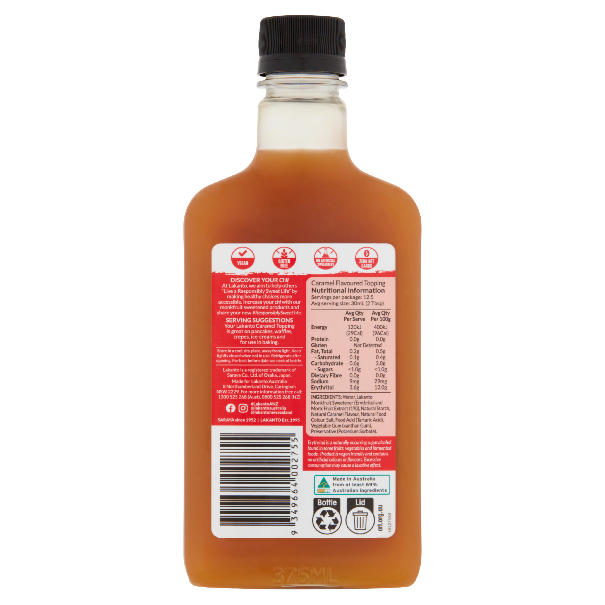 Lakanto Caramel Topping with Monkfruit Sweetener